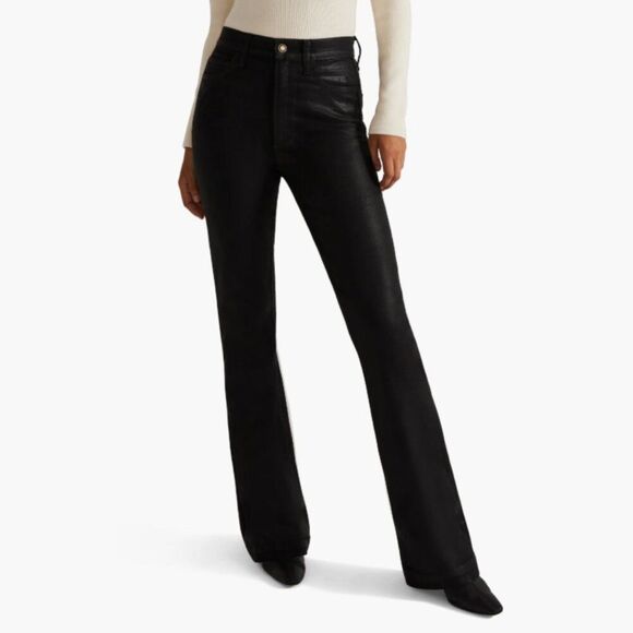 BNWT - FAVORITE DAUGHTER VALENTINA SHORTIE BOOT JEANS - BLACK OBSIDIAN 32 - Picture 1 of 8